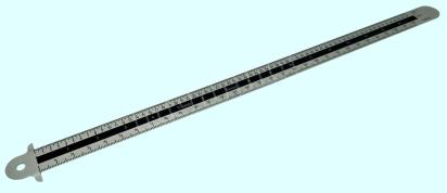 Typometer - aus Stahl 30 cm, mit Anschlag